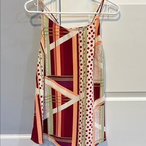 Easel Red and White Graphic Sleeveless Camisole
